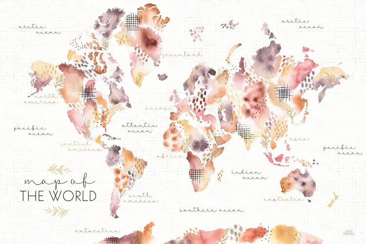 Desert Blooms Map by Laura Marshall wall art