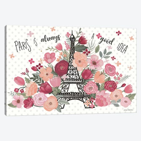 Paris Is Blooming I Canvas Print #URA1} by Laura Marshall Canvas Print