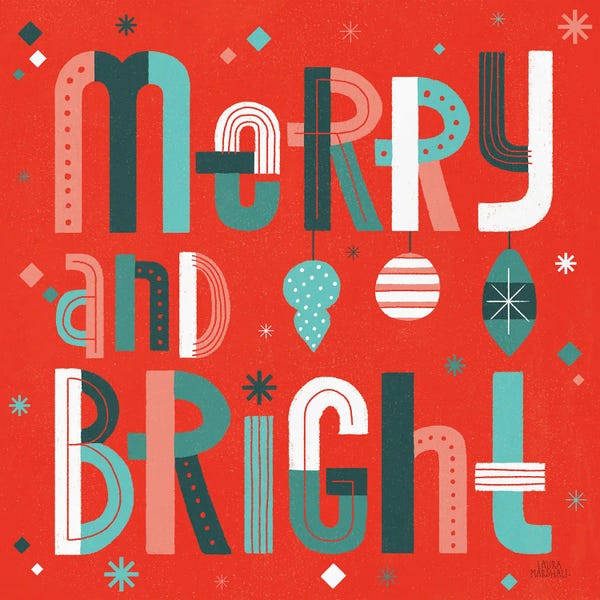 Laura Marshall: Retro Holiday IV Red by Laura Marshall