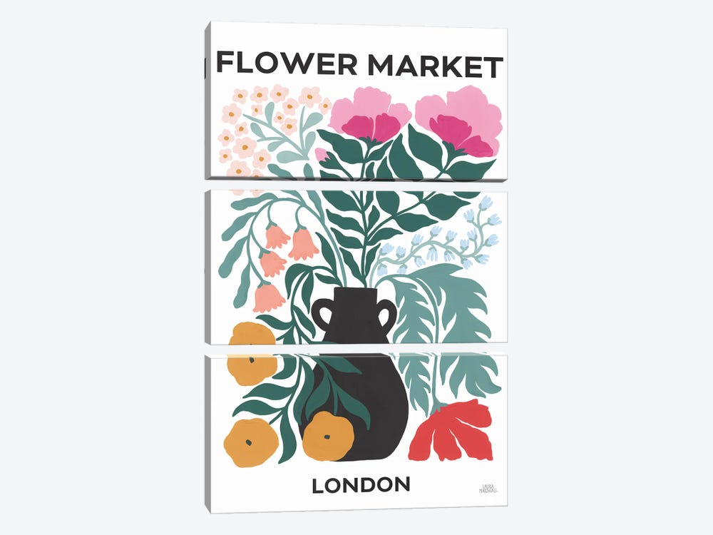 Flower Market I by Laura Marshall 3-piece Canvas Art Print