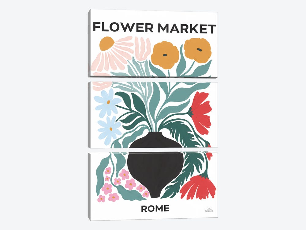 Flower Market VI by Laura Marshall 3-piece Canvas Art Print
