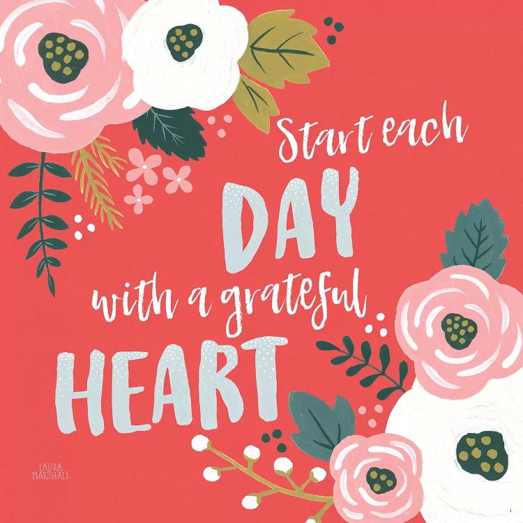 Wildflower Daydreams VII Grateful Heart by Laura Marshall wall art