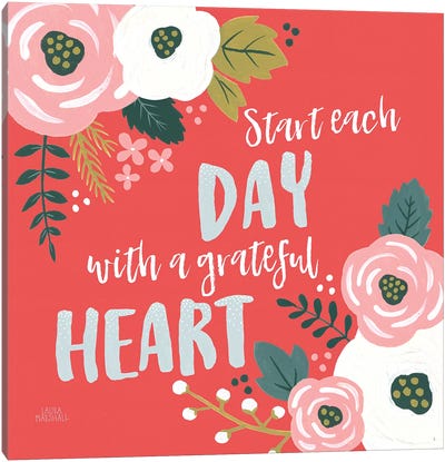 Wildflower Daydreams VII Grateful Heart Canvas Art Print - Laura Marshall