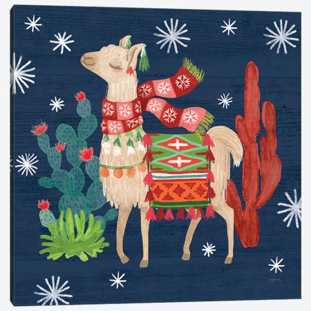 Lovely Llamas IV Christmas Canvas Print #URB11} by Mary Urban Canvas Artwork