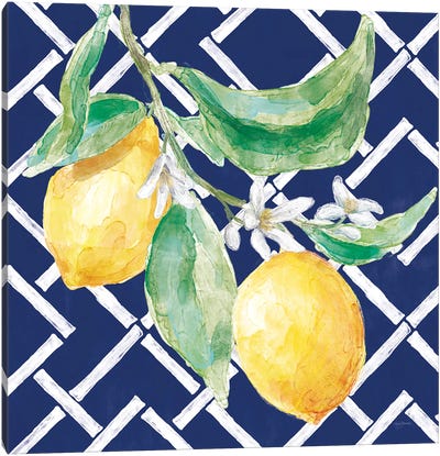 Everyday Chinoiserie Lemons I Canvas Art Print - Lemon & Lime Art