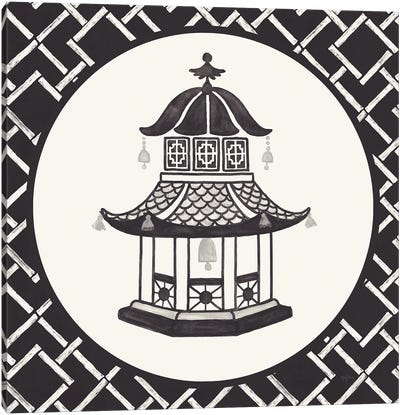 Everyday Chinoiserie VII In Black & White Canvas Art Print