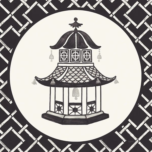 Chinoiserie: Everyday Chinoiserie VII In Black & White by Mary Urban