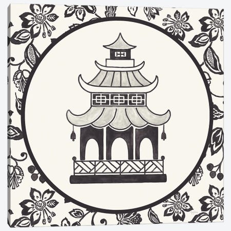 Everyday Chinoiserie VIII In Black & White Canvas Print #URB140} by Mary Urban Canvas Art Print