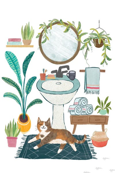 Fine Art Print: Urban Jungle Bath I by Mary Urban