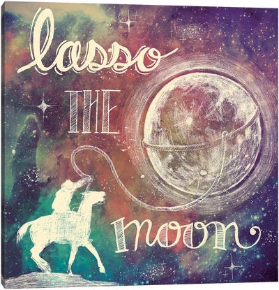 Universe Galaxy Lasso the Moon Canvas Art Print