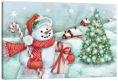 Classic Snowmen I Canvas Art Print - Christmas Trees & Wreath Art