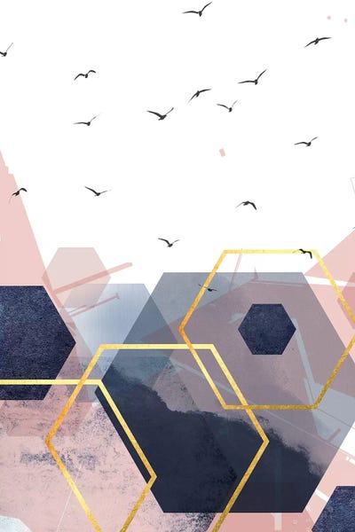 A.D. Lines Eurogroup Inc.: Abstract Navy Blush Gold II by Urban Epiphany