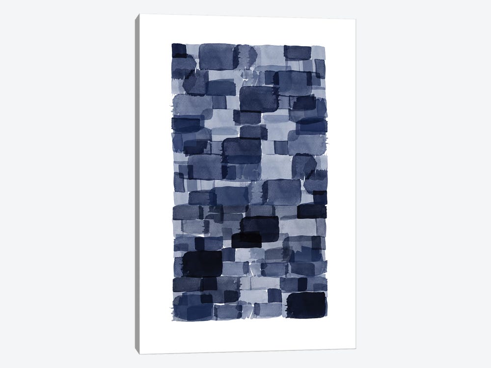 Navy Blue Watercolor Block by Urban Epiphany 1-piece Canvas Art
