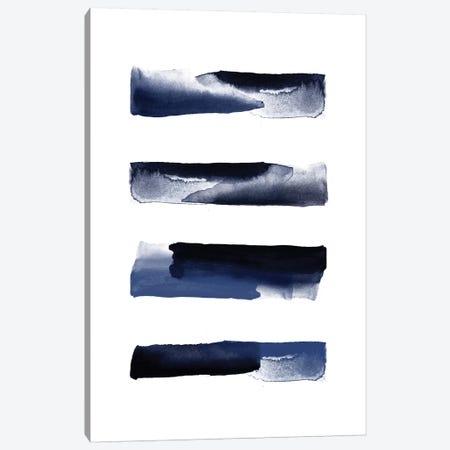 Navy Blue Watercolor Strokes Canvas Print #URE159} by Urban Epiphany Canvas Art Print