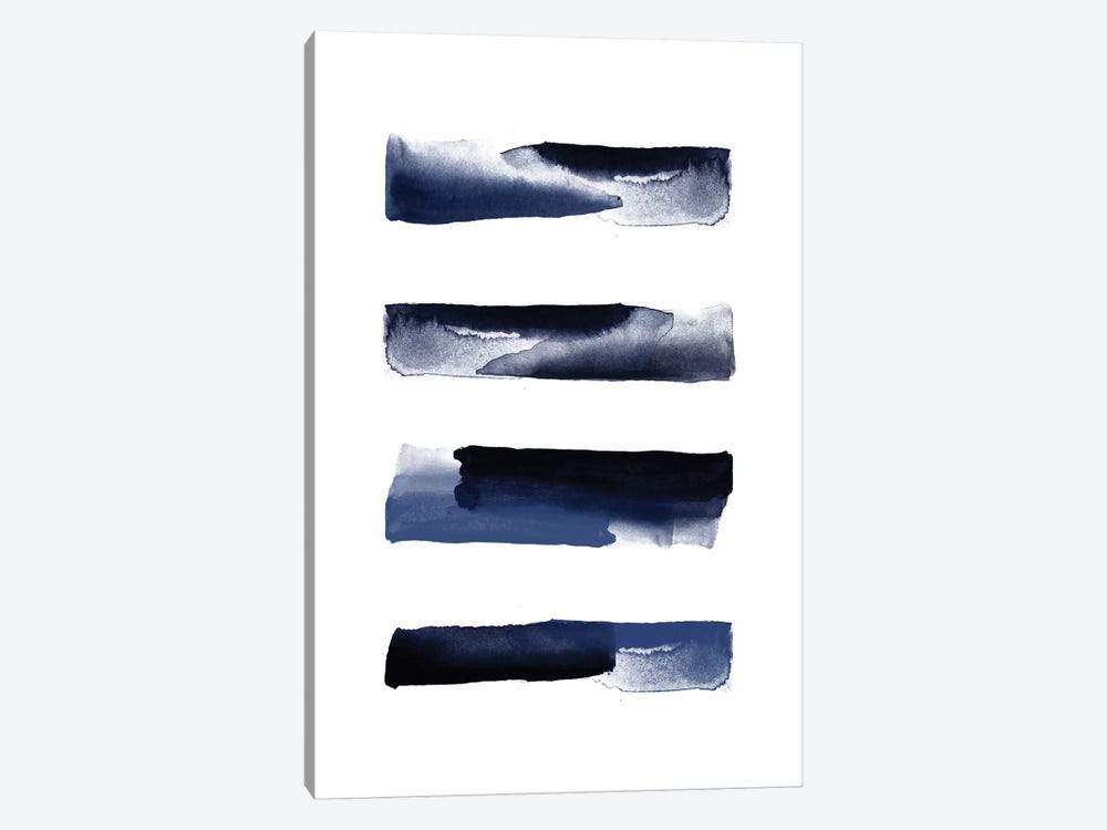 Navy Blue Watercolor Strokes by Urban Epiphany 1-piece Canvas Print