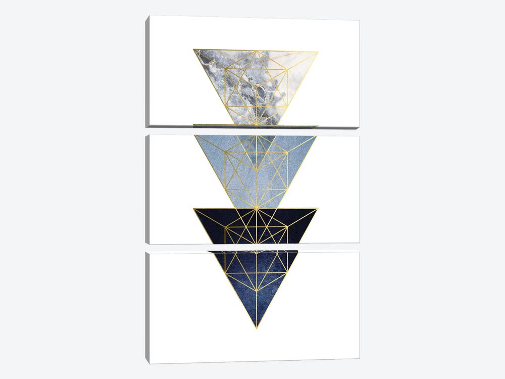 Navy Gold  by Urban Epiphany 3-piece Canvas Print