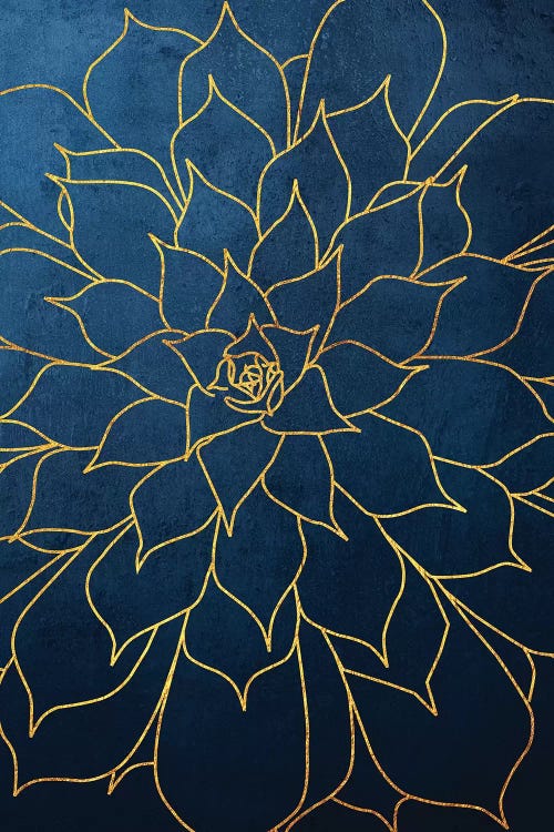 Navy Gold Succulent I by Urban Epiphany wall art