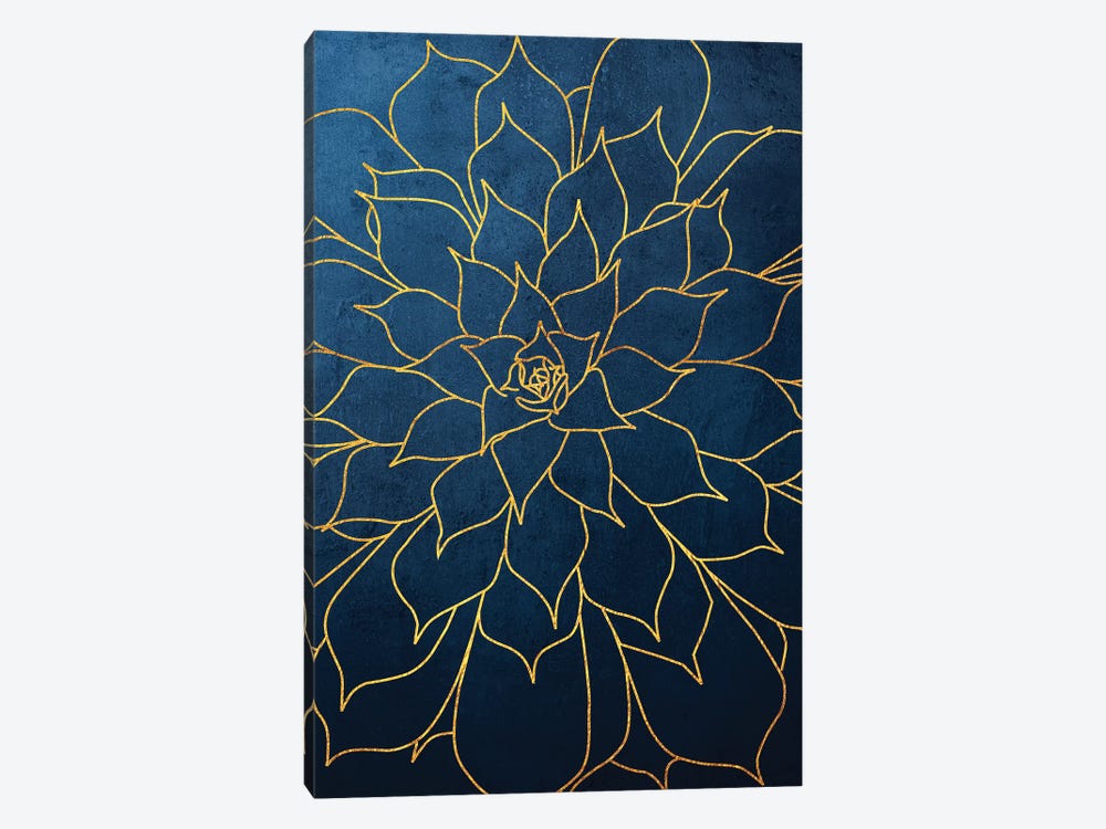 Navy Gold Succulent I by Urban Epiphany 1-piece Canvas Art