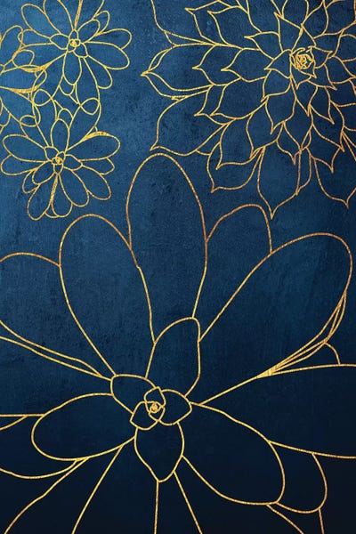 A.D. Lines Eurogroup Inc.: Navy Gold Succulent II by Urban Epiphany