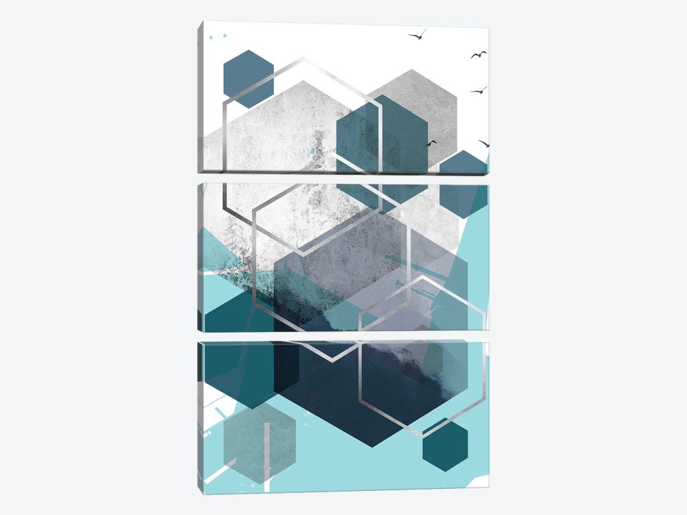 Abstract Teal I by Urban Epiphany 3-piece Canvas Wall Art