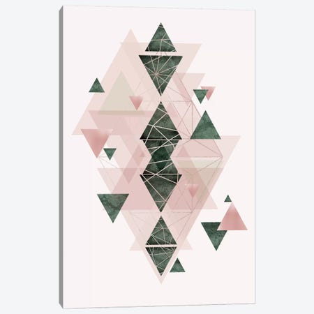 Pink Green Geometric III Canvas Print #URE178} by Urban Epiphany Canvas Art Print