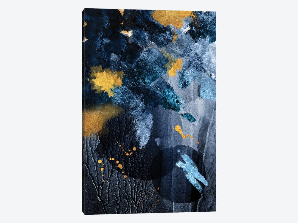 Abstract Blue and Gold by Urban Epiphany 1-piece Art Print