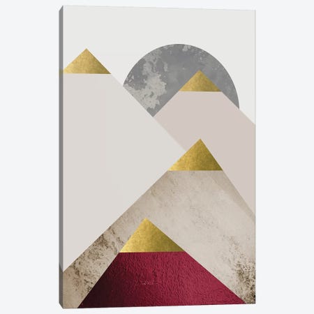 Beige Burgundy Mountains II Canvas Print #URE26} by Urban Epiphany Canvas Print