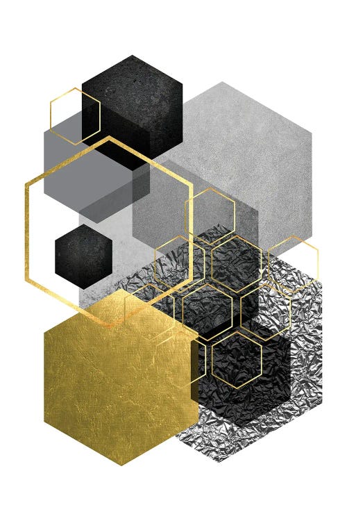 Black Grey Gold Geo III by Urban Epiphany wall art