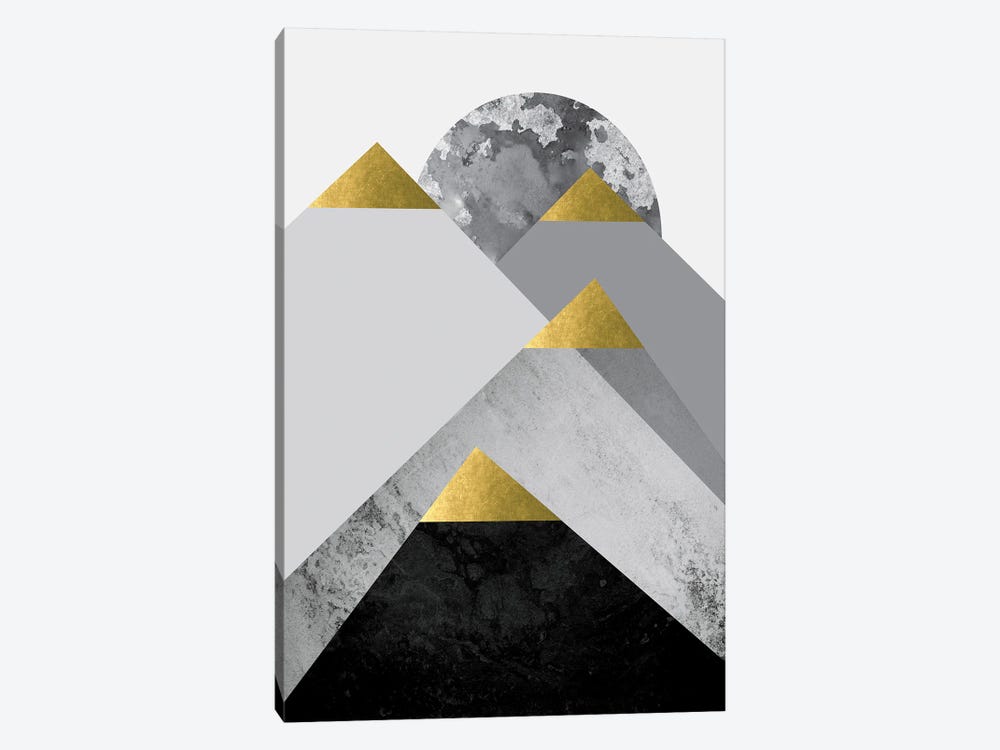 Black Grey Gold Mountains II by Urban Epiphany 1-piece Canvas Wall Art