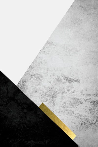 Black & White & Gold: Black Grey Gold Mountains III by Urban Epiphany