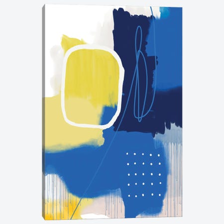 Modern Abstract Yellow Blue I Canvas Print #URE311} by Urban Epiphany Canvas Art Print