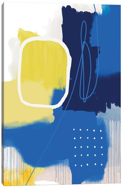 Modern Abstract Yellow Blue I Canvas Art Print - Urban Epiphany