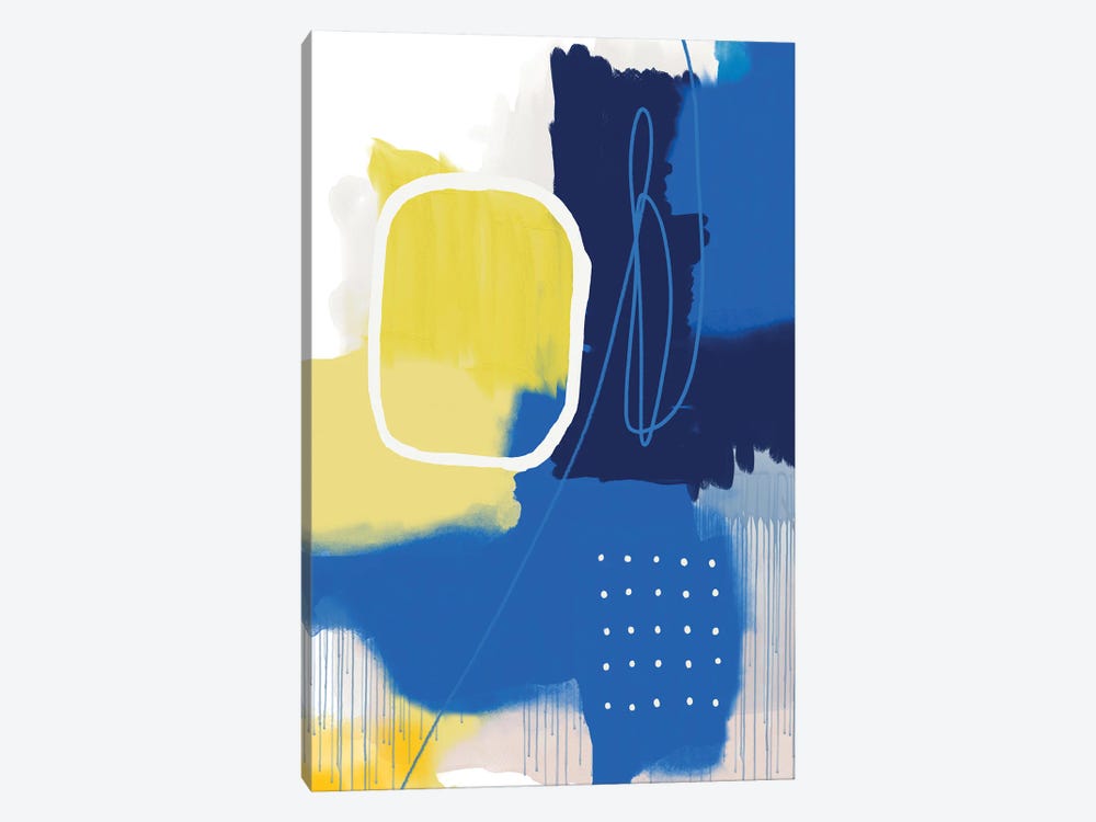 Modern Abstract Yellow Blue I by Urban Epiphany 1-piece Canvas Artwork