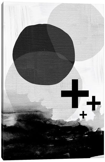 Black White Scandi Abstract Canvas Art Print - Black & White Art