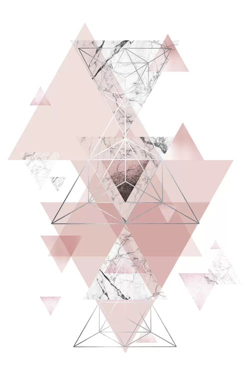 Blush Pink Marbled Geometric