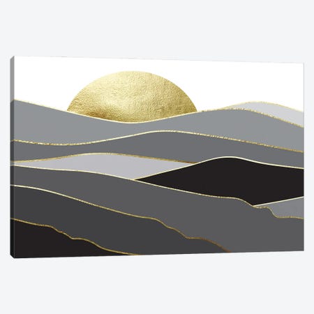 Landscape In Black And Gold II Canvas Print #URE401} by Urban Epiphany Art Print