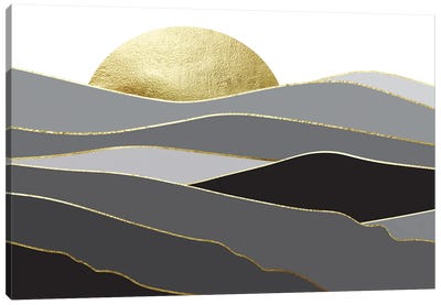 Landscape In Black And Gold II Canvas Art Print - Sun Art