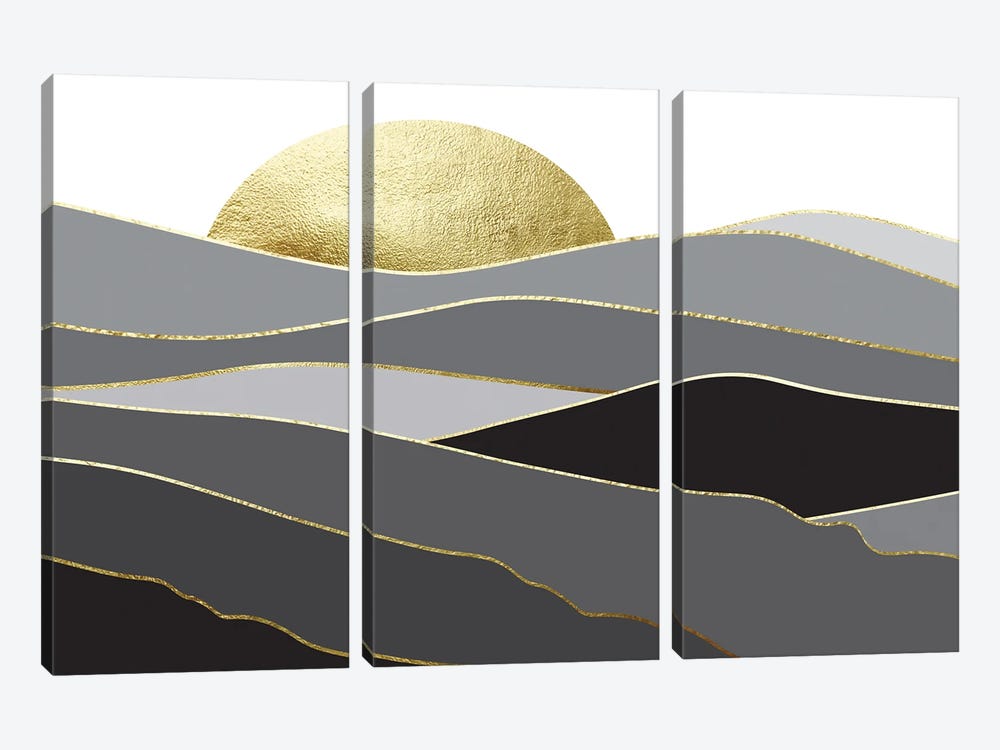 Landscape In Black And Gold II by Urban Epiphany 3-piece Canvas Art