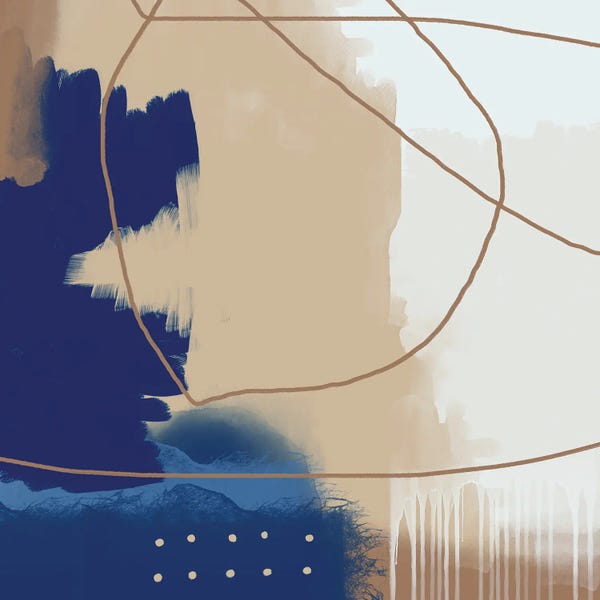 Blue And Tan Abstract II