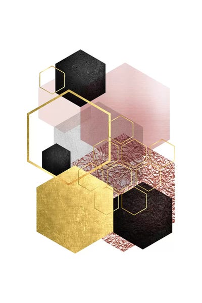 Gold Abstract Art: Blush Pink Gold II by Urban Epiphany