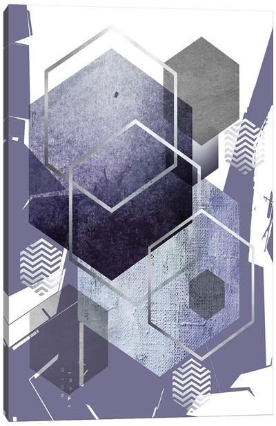 Abstract Geo Ultra Violet  Canvas Art Print - Urban Epiphany