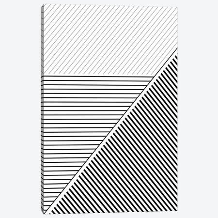 Black And White Geo Lines II Canvas Print #URE50} by Urban Epiphany Canvas Art Print