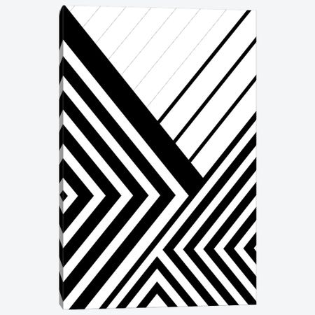 Black And White Geo Lines III Canvas Print #URE51} by Urban Epiphany Art Print