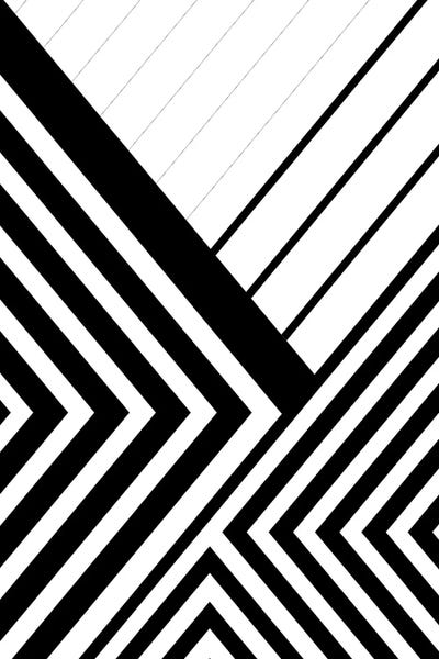 Black & White Patterns: Black And White Geo Lines III by Urban Epiphany