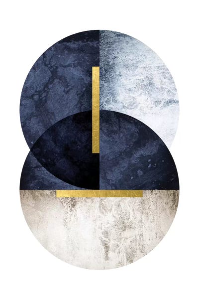 Gold Abstract Art: Dark Navy by Urban Epiphany