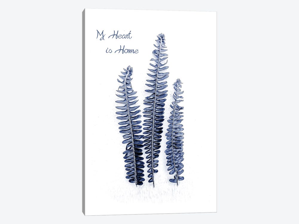 Fern Fronds Navy, Home  by Urban Epiphany 1-piece Canvas Print