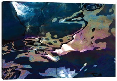 Diesel Oil Spill From Boats In Harbor, Denmark Canvas Art Print