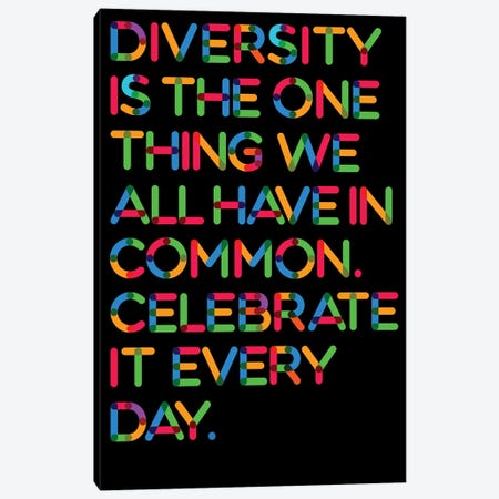 Diversity (Black Background) Canvas Print #USL106} by The Usual Designers Canvas Art Print