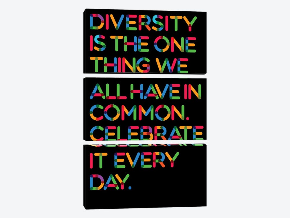 Diversity (Black Background) by The Usual Designers 3-piece Art Print