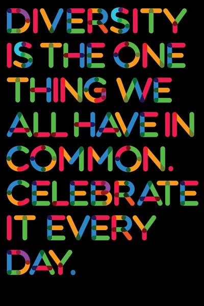 Uniqueness: Diversity (Black Background) by The Usual Designers